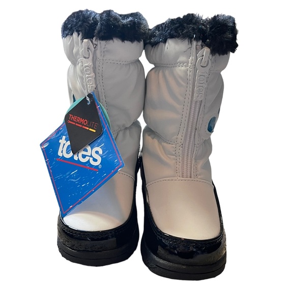 TOTES KIDS ALLISON WHITE WATERPROOF WINTER BOOTS - NIB! - Picture 5 of 5